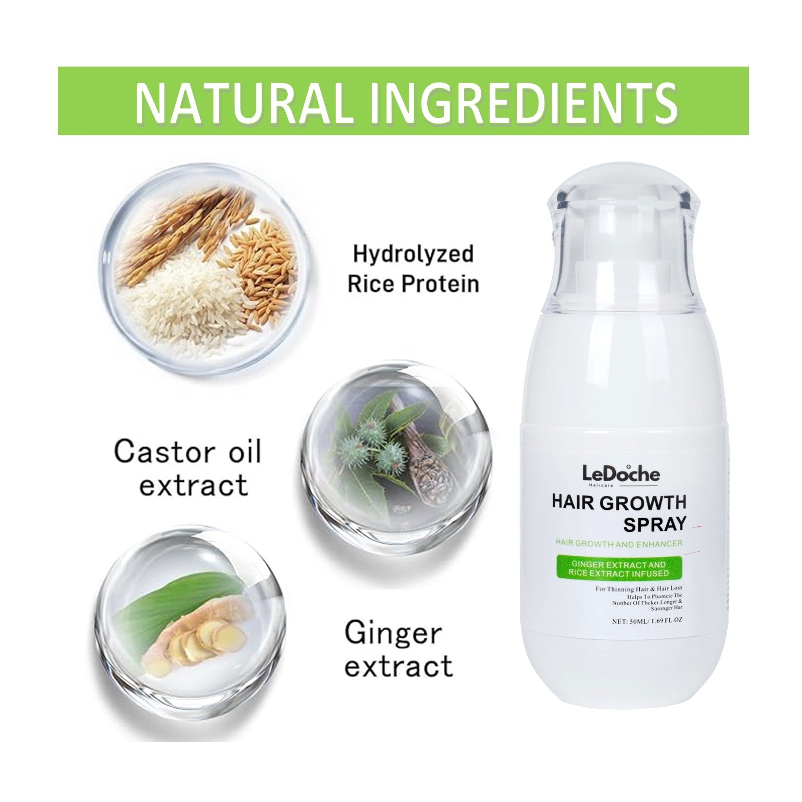 LeDoche Hair Growth Sprayer - for Thicker Longer & Stronger Hair