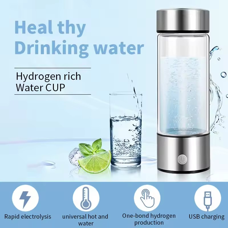 LeDoche Hydrogen Water Bottle - Portable Hydrogen Rich Water Bottle Generator for Home Office Travel Daily Drinking