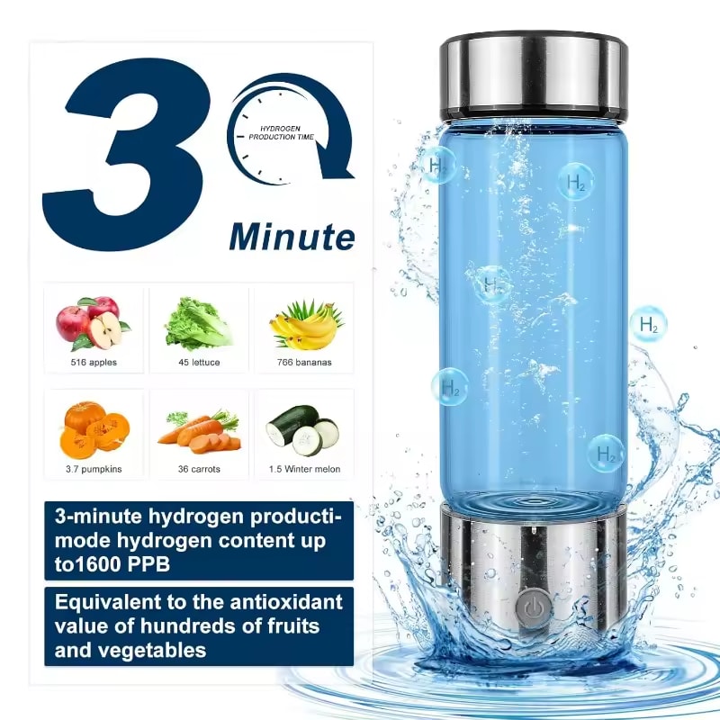 LeDoche Hydrogen Water Bottle - Portable Hydrogen Rich Water Bottle Generator for Home Office Travel Daily Drinking