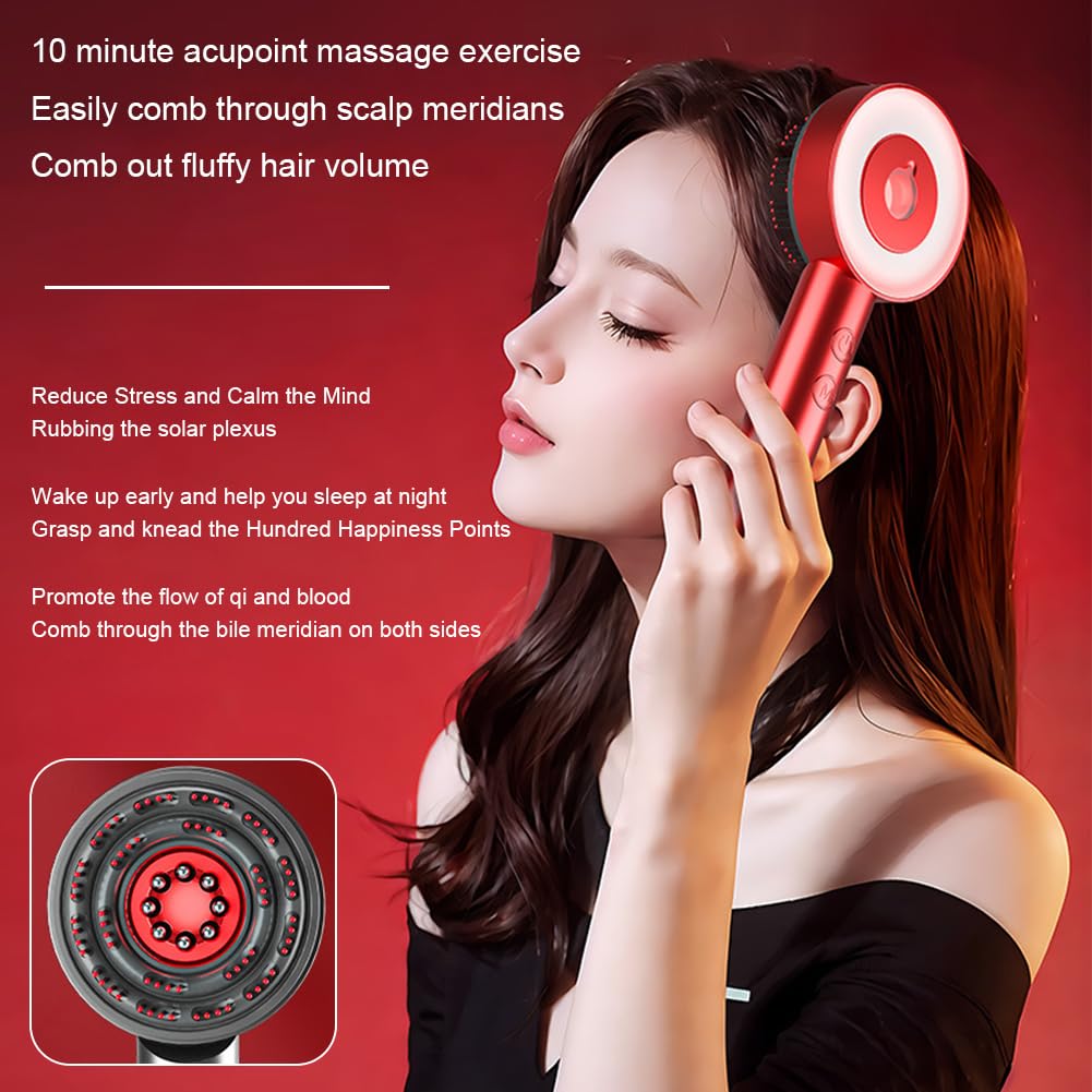 LeDoche Massaging Brush Red Light Therapy + 1 Hair Growth Serum