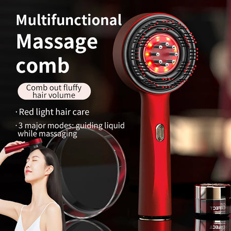 LeDoche Massaging Brush Red Light Therapy + 1 Hair Growth Serum